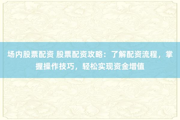 场内股票配资 股票配资攻略：了解配资流程，掌握操作技巧，轻松实现资金增值
