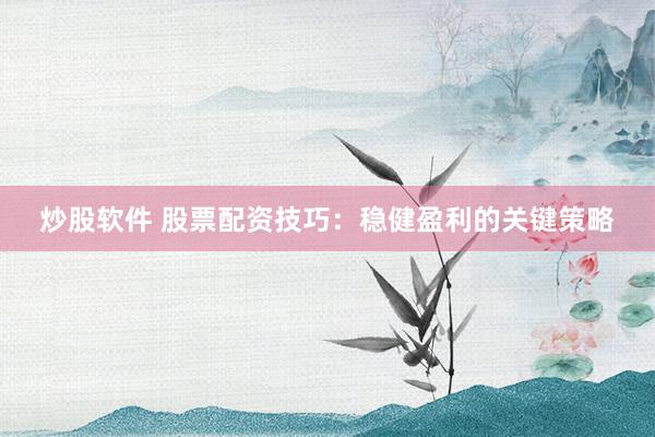 炒股软件 股票配资技巧：稳健盈利的关键策略
