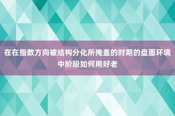 在在指数方向被结构分化所掩盖的时期的盘面环境中阶段如何用好老