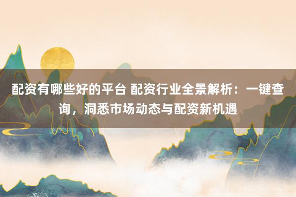 配资有哪些好的平台 配资行业全景解析：一键查询，洞悉市场动态与配资新机遇